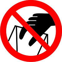 Знак запрещающий "Запрещается брать руками. Сыпучая масса" р-р 15*15 см.