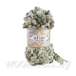 Пряжа Alize Puffy Fine Color, Ализе Пуффи Колор, турецкая, плюшевая, 100% микрополиэстер, для ручного вязания (Цвет 6065)