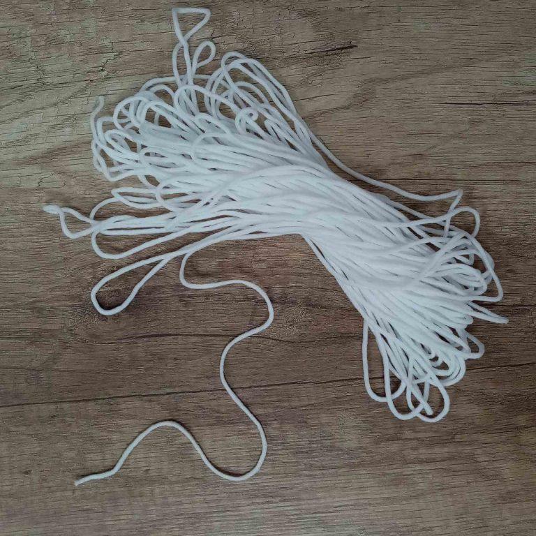 Шнур эластичный (шляпная резинка) 2 мм( цвет:белый)