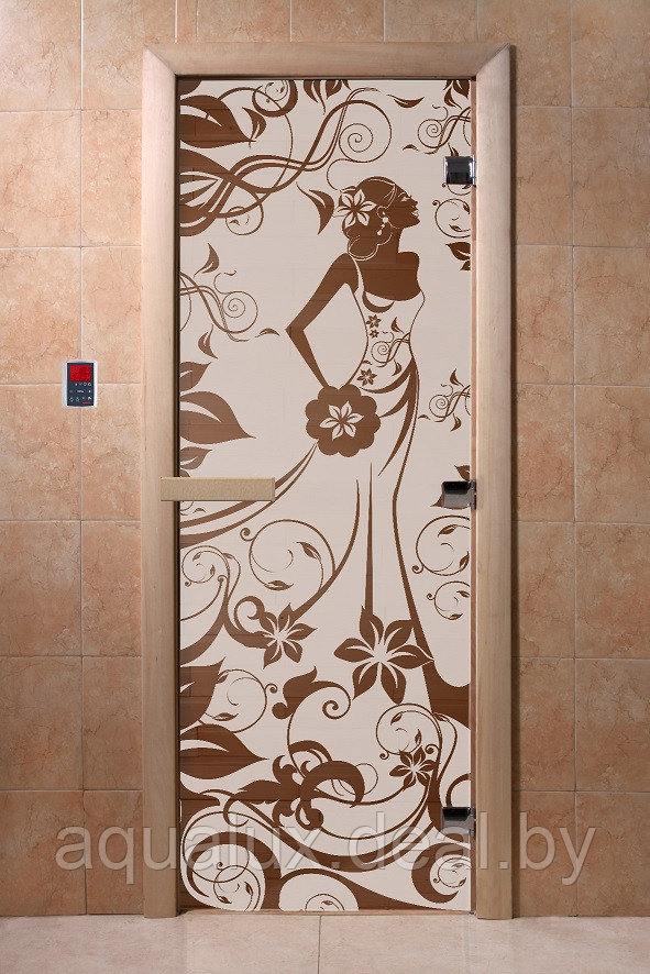 Двери DoorWood с рис «Девушка в цветах» (бронза) - фото 1 - id-p123089114