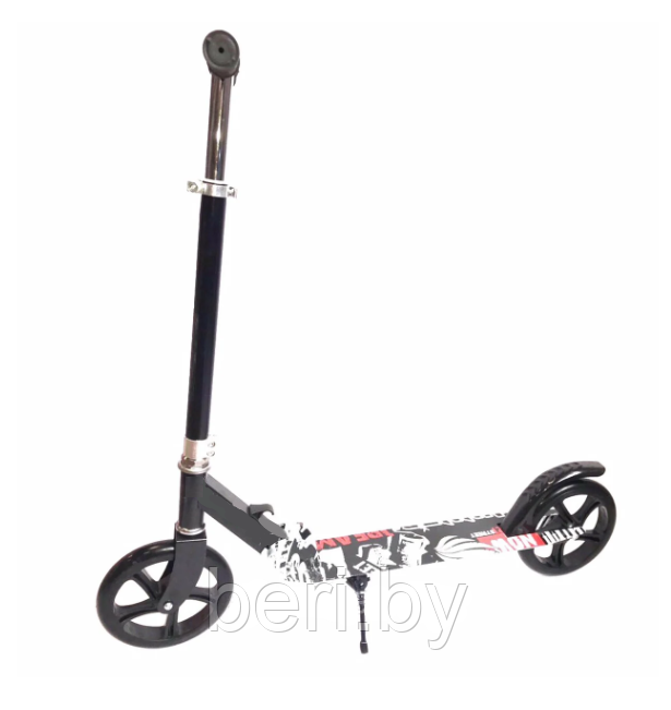 8090-4Z Самокат двухколесный Scooter ПРИНТ, большие колеса 200 мм, до 80 кг