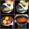 Многофункциональная кухонная овощерезка 9 в 1  Wet Basket Vegetable Cutter, фото 3