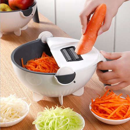 Многофункциональная кухонная овощерезка 9 в 1  Wet Basket Vegetable Cutter