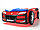 Кровать-машинка ТУРБО Красная со встроенным матрасом и подъемным механизмом + подсветка дна и фар - КарлСон, фото 5