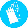 Знак предписывающий "Работать в  защитных перчатках" р-р 15*15 см.