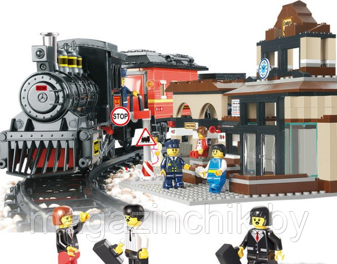 Конструктор Железнодорожный вокзал 0236 Sluban (Слубан) со светом и звуком 526 дет. аналог Лего (LEGO) - фото 2 - id-p7951702