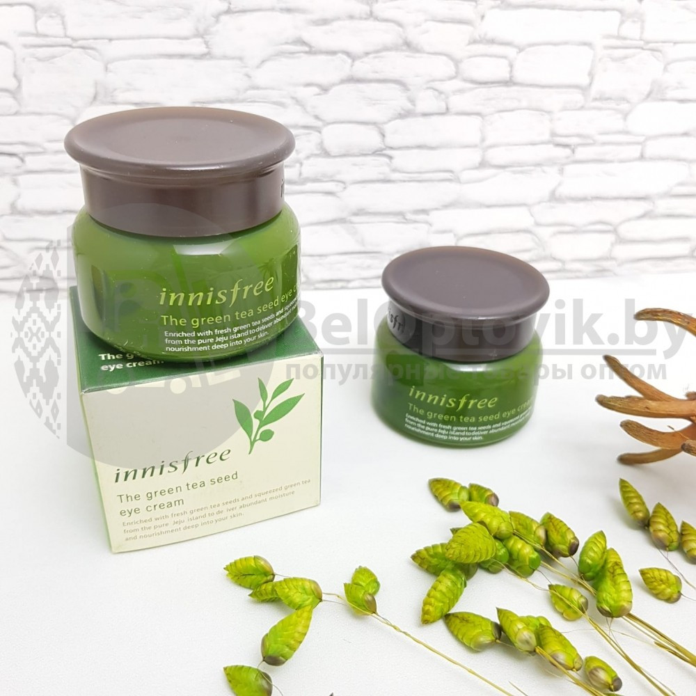 Увлажняющий крем для кожи вокруг глаз с экстрактом зелёного чая Innisfree Green Tea Seed Eye Cream 30ml, - фото 2 - id-p123119843