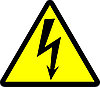 Знак предупреждающий  "Осторожно! Электрическое напряжение"  Размер 15 см.