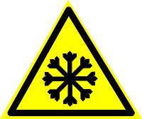 Знак предупреждающий  "Осторожно! Холод"  Размер 15 см.