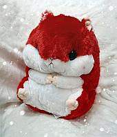 Игрушка Хомяк плед - подушка 3 в 1 с карманом (плед 115 см × 150 см.) 7 цветов Красный