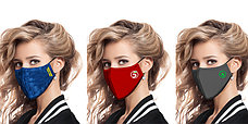 Защитная маска многоразовая от 100 шт. двухслойные с логотипом, фото 2