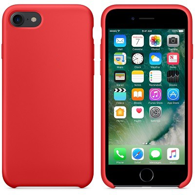 Силиконовый чехол Red для Apple iPhone 7 - фото 1 - id-p123141189