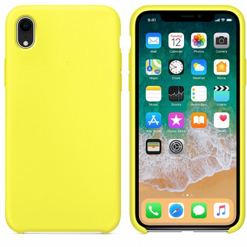 Силиконовый чехол желтый для Apple iPhone XR - фото 1 - id-p123141359