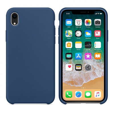 Силиконовый чехол синий для Apple iPhone XR - фото 1 - id-p123141360