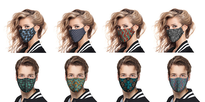 Защитная маска многоразовая от 100 шт. двухслойная с логотипом