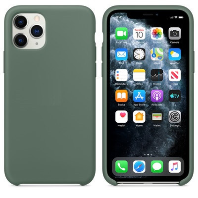 Силиконовый чехол темно-зеленый для Apple iPhone 11 Pro - фото 1 - id-p123141474