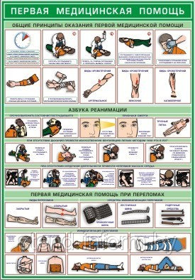 Плакат по охране труда Первая доврачебная помощь №8 р-р 40*57 см на ПВХ - фото 1 - id-p123155110