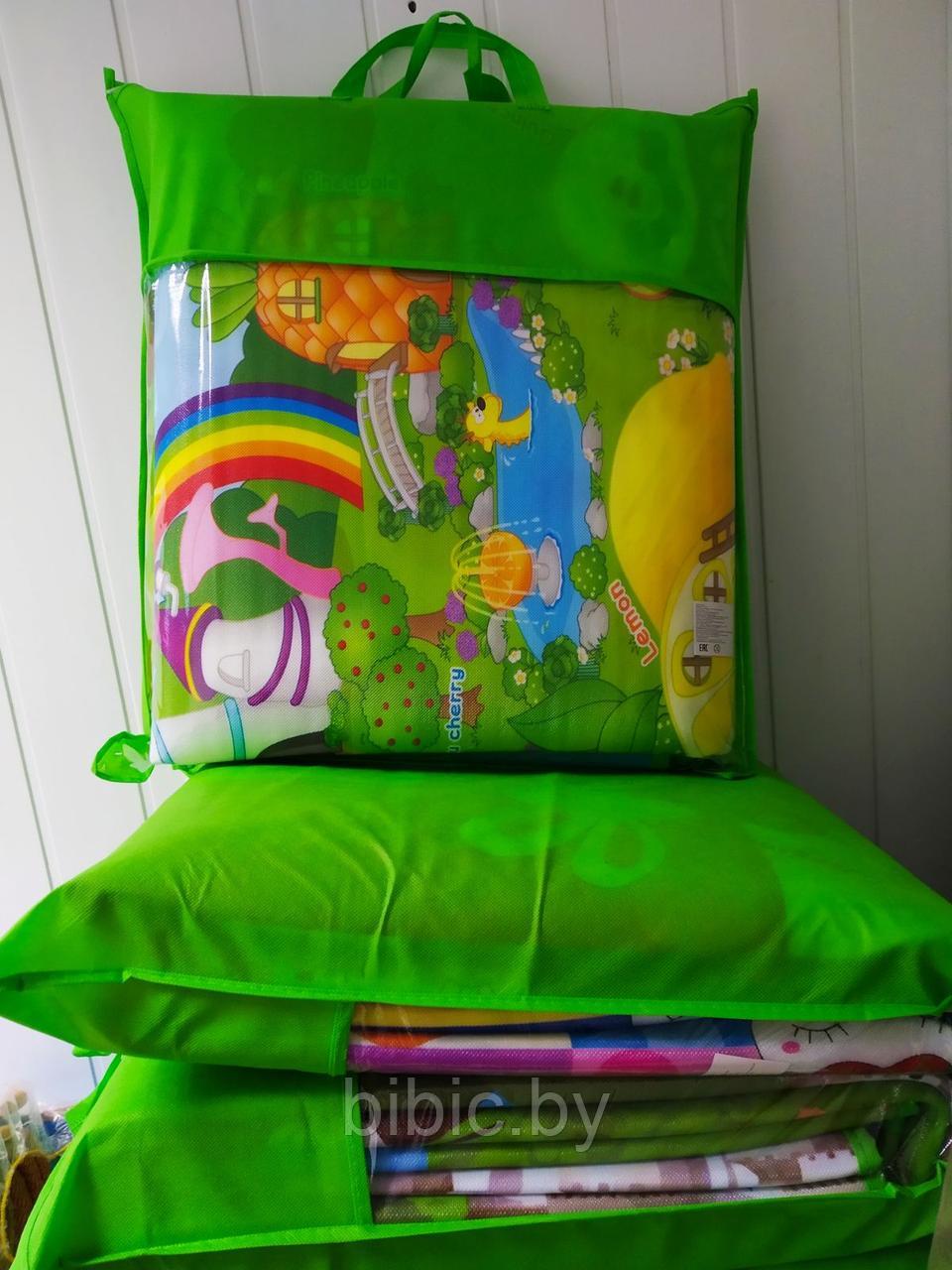 Детский развивающий двухсторонний игровой коврик, 200 x 180 см в сумке, термоковрик для детей малышей - фото 9 - id-p81357451