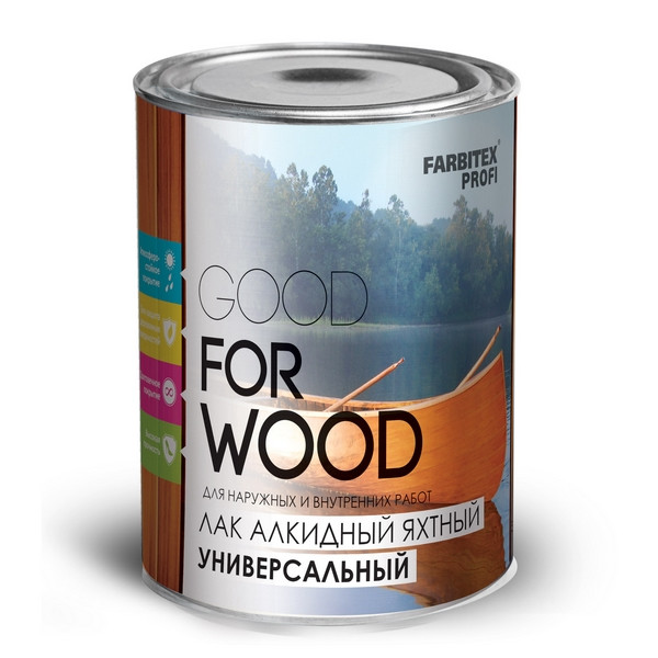 Лак алкидный яхтный универсальный 0.8 л FARBITEX ПРОФИ GOOD FOR WOOD Россия