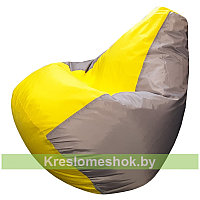 Кресло мешок Груша Макси (желтый, серый)