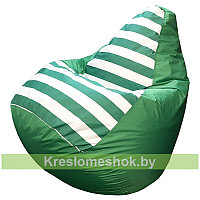 Кресло мешок Груша Макси (зелёный+полосатый)