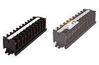 Блок зажимов наборный БЗН 60А на DIN-рейку 10 пар TDM