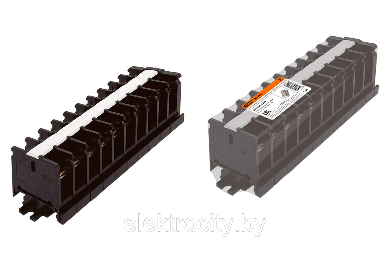 Блок зажимов наборный БЗН 20А на DIN-рейку 10 пар TDM