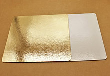 Подложка для торта квадрат  золото/жемчуг 220х220 мм 1,5мм