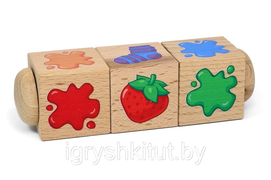 Кубики деревянные на оси «Составляем цвета» (3 кубика),арт.02966 - фото 3 - id-p123211073