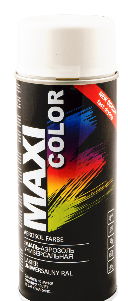 ЭМАЛЬ-АЭРОЗОЛЬ БЕЛАЯ 400МЛ MAXI COLOR RAL9010 9010MX