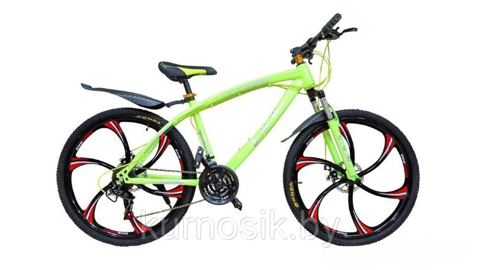 Горный велосипед Mikado Hard 26 белый-зеленый Желтый