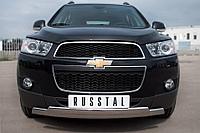 Защита переднего бампера 75x42/75x42 овалы Chevrolet Captiva (2011-2013) № CHCZ-000827