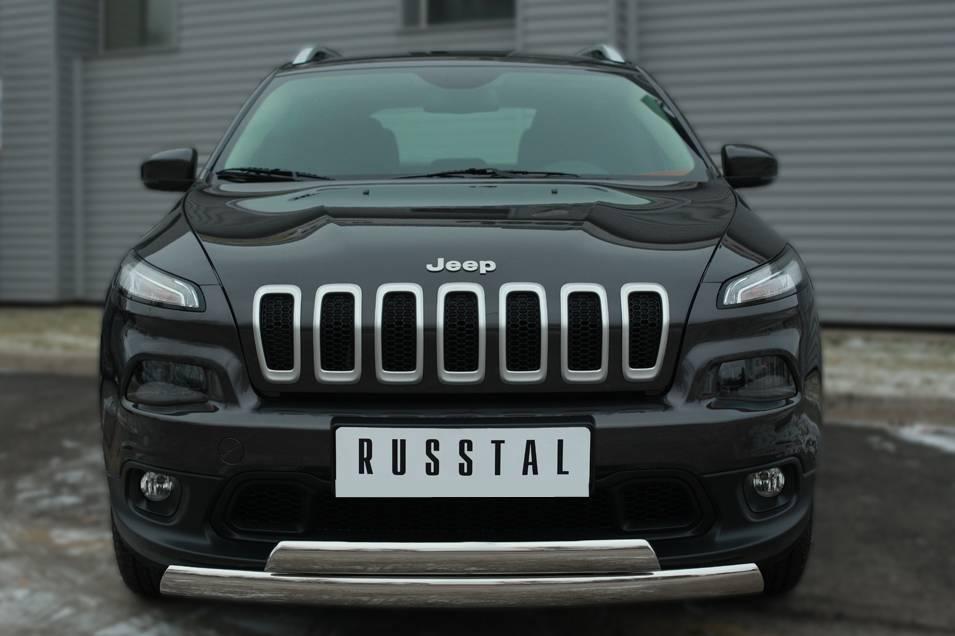 Защита переднего бампера d75x42 (дуга) d75x42 (дуга) Jeep Cherokee (2014-2020) № JCZ-001983