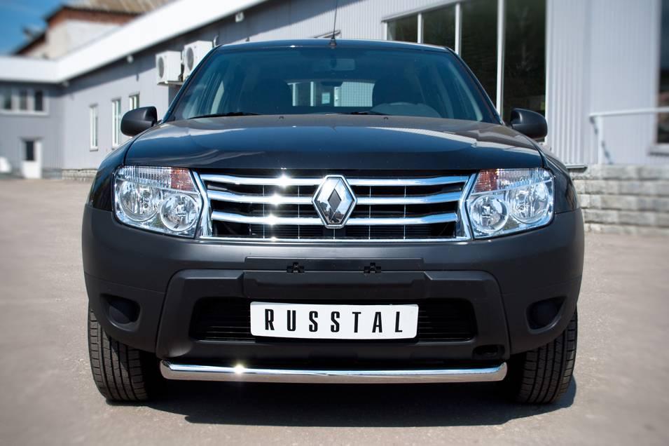 Защита переднего бампера d63 (дуга) короткая Renault Duster 4х2 (2011-2015) № RD2Z-000435