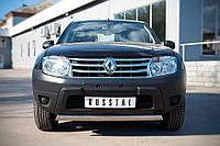 Защита переднего бампера d75x42 овал Renault Duster 4х2 (2011-2015) № RD2Z-000437