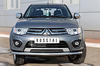 Защита переднего бампера d63 (секции) Mitsubishi L200 (2014-2020) № MLZ-002034