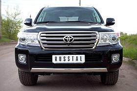 Защита переднего бампера 75x42 овал Toyota Land Cruiser 200 (2012-2020) № TLCZ-000512