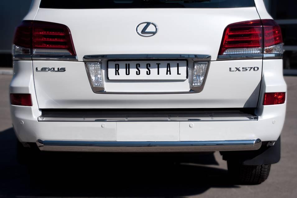 Защита заднего бампера d76 (дуга) Lexus LX570 (2012-2015) № LLXZ-000867 - фото 1 - id-p123227927
