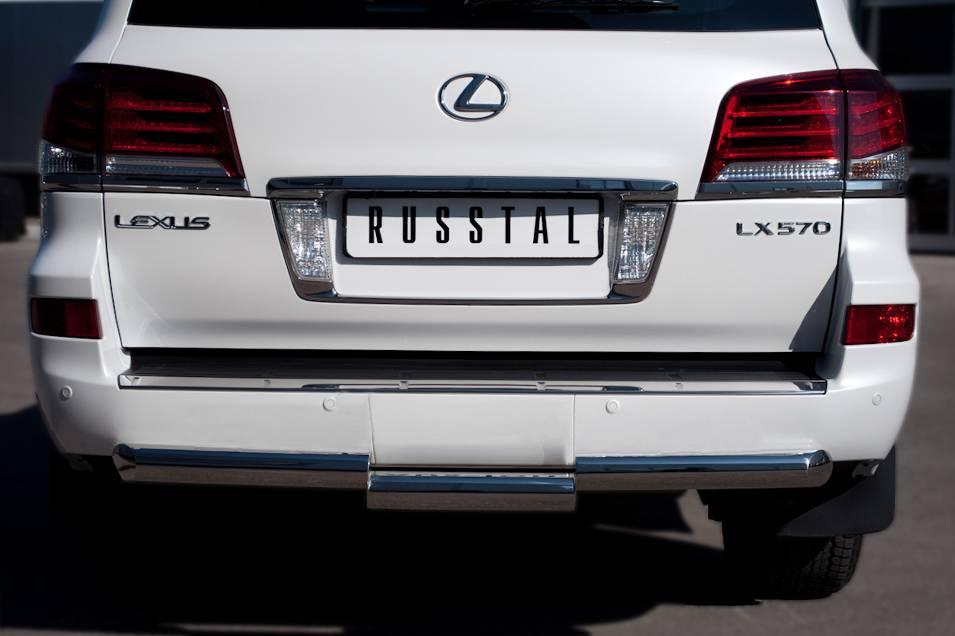 Защита заднего бампера d76 Lexus LX570 (2012-2015) № LLXZ-000868