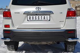 Защита заднего бампера уголки d76 Toyota Highlander (2010-2013) № THZ-001259