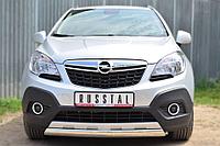 Защита переднего бампера 75x42 (дуга) Opel Mokka (2013-2020) № OMZ-001353