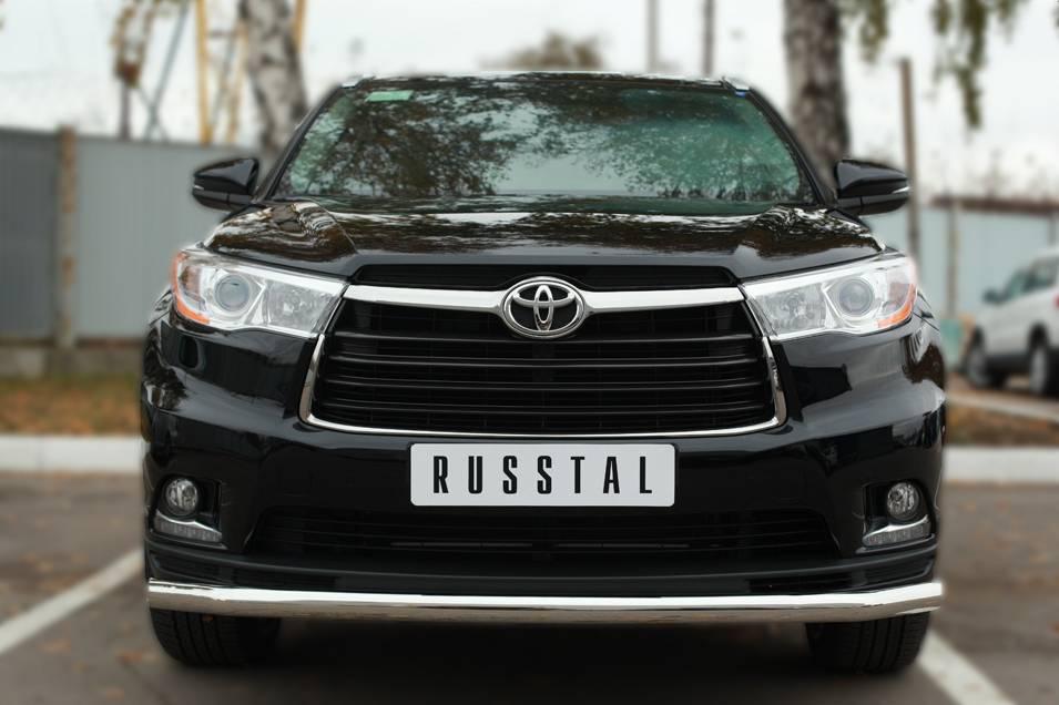 Защита переднего бампера d63 (секции) Toyota Highlander (2014-2020) № THRZ-001916