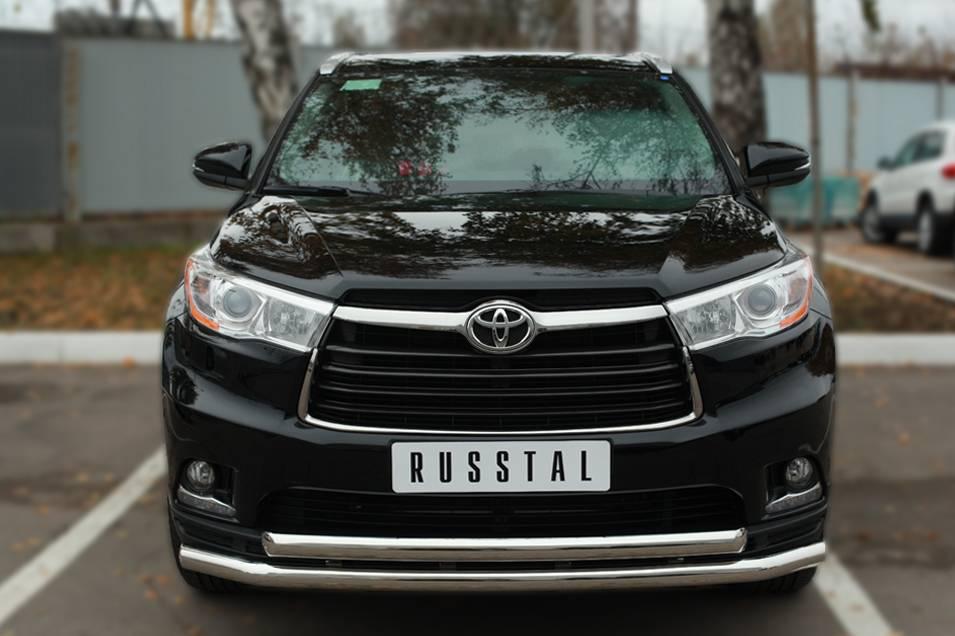 Защита переднего бампера d63 (секции) d63 (дуга) Toyota Highlander (2014-2020) № THRZ-001914