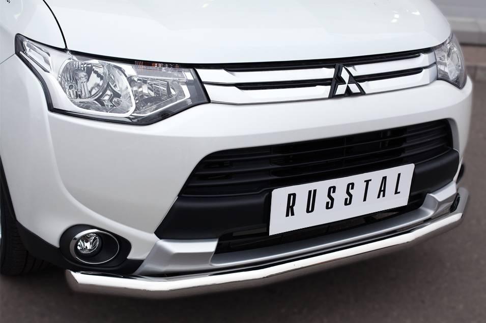 Защита переднего бампера d63 (секции) Mitsubishi Outlander (2014-2020) № MORZ-001892