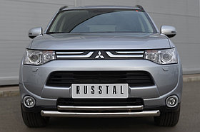 Защита переднего бампера d63/42(дуга) Mitsubishi Outlander 3 (2012-2020) № MRZ-001048