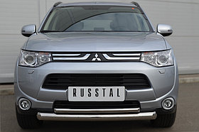 Защита переднего бампера d76/42(дуга) Mitsubishi Outlander 3 (2012-2020) № MRZ-001050