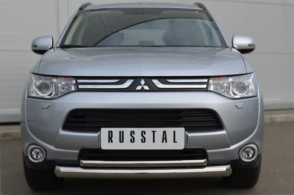 Защита переднего бампера d76/42(дуга) Mitsubishi Outlander 3 (2012-2020) № MRZ-001050