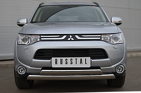 Защита переднего бампера D75x42/75x42 овалы (дуга) Mitsubishi Outlander 3 (2012-2020) № MRZ-001052