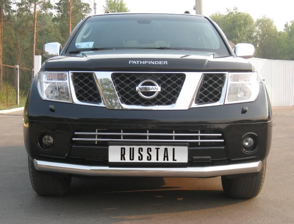 Защита переднего бампера d76 Nissan Pathfinder 4 (2004-2009) № NPZ-000352