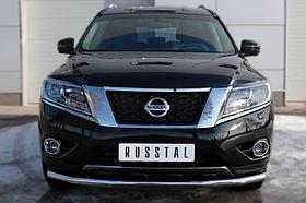 Защита переднего бампера d63 (секции) Nissan Pathfinder (2014-2020) № NPZ-002015